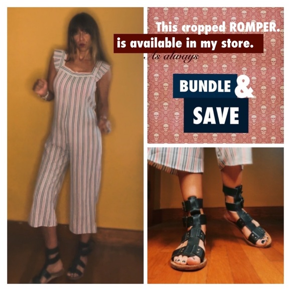 Black Leather Gladiator Sandals - Picture 13 of 15